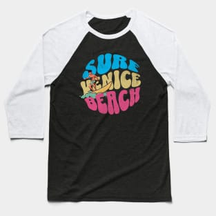 Surf Venice Beach California Vintage Surfboard Surfing Baseball T-Shirt